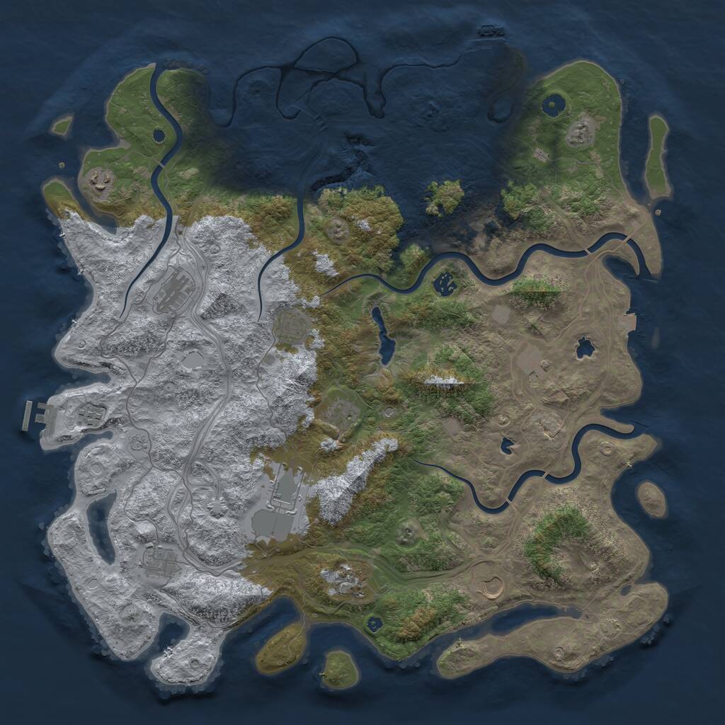 Rust Map: Procedural Map, Size: 4850, Seed: 5000000, 17 Monuments