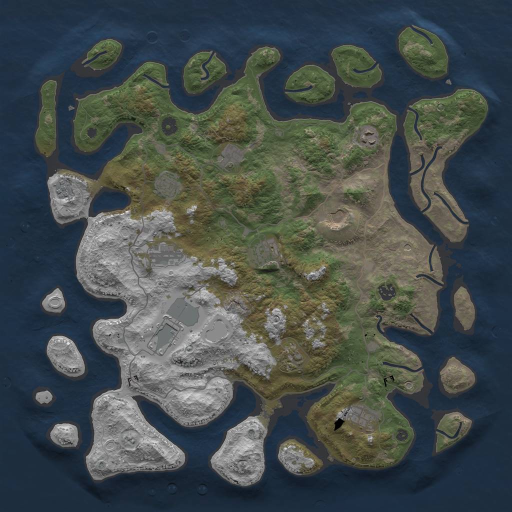 Rust Map: Procedural Map, Size: 4500, Seed: 32675489, 20 Monuments