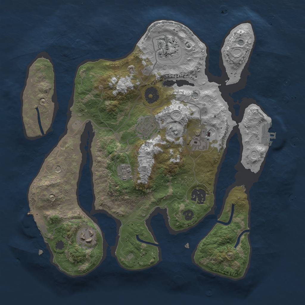 Rust Map: Procedural Map, Size: 3000, Seed: 91236578, 17 Monuments