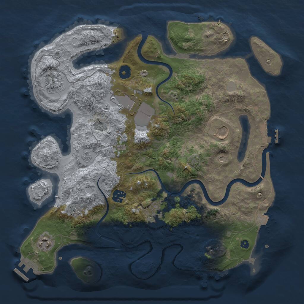 Rust Map: Procedural Map, Size: 3500, Seed: 52394, 13 Monuments
