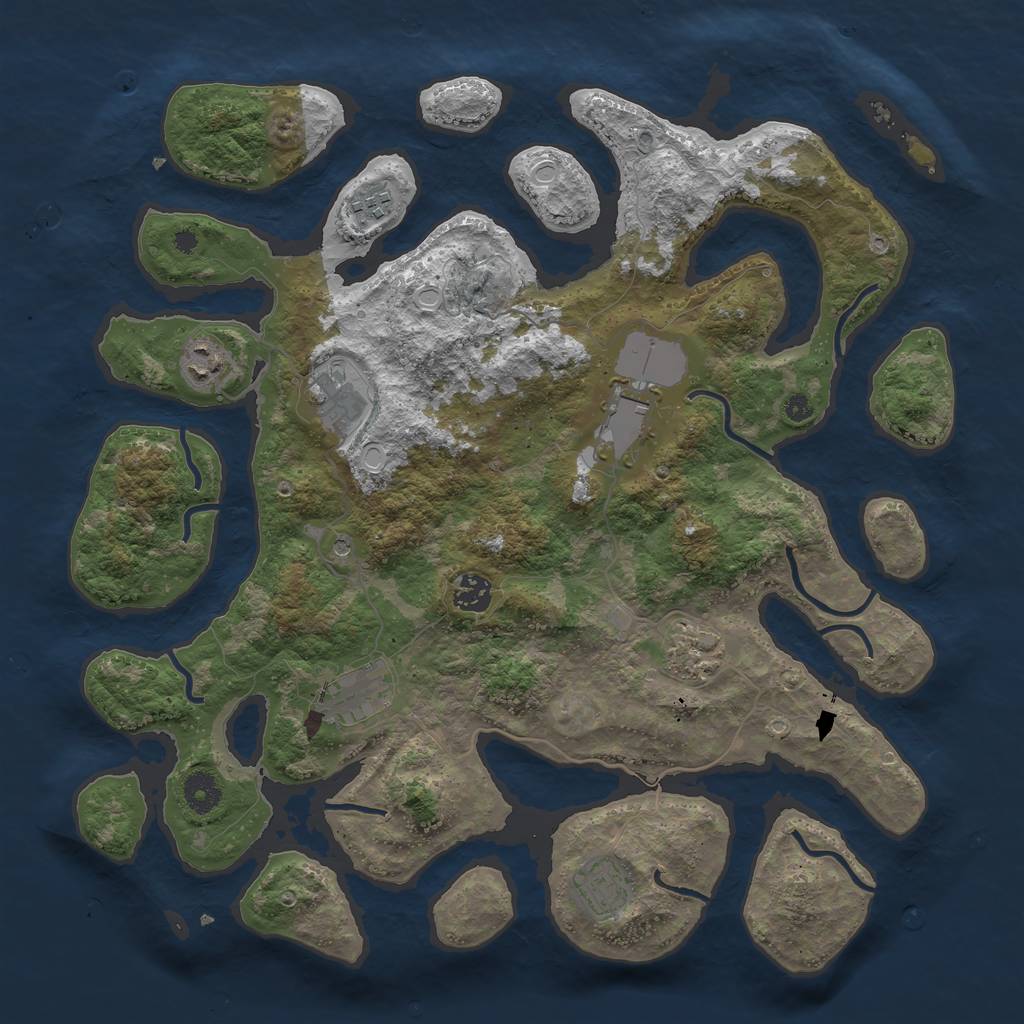 Rust Map: Procedural Map, Size: 3950, Seed: 797839, 17 Monuments