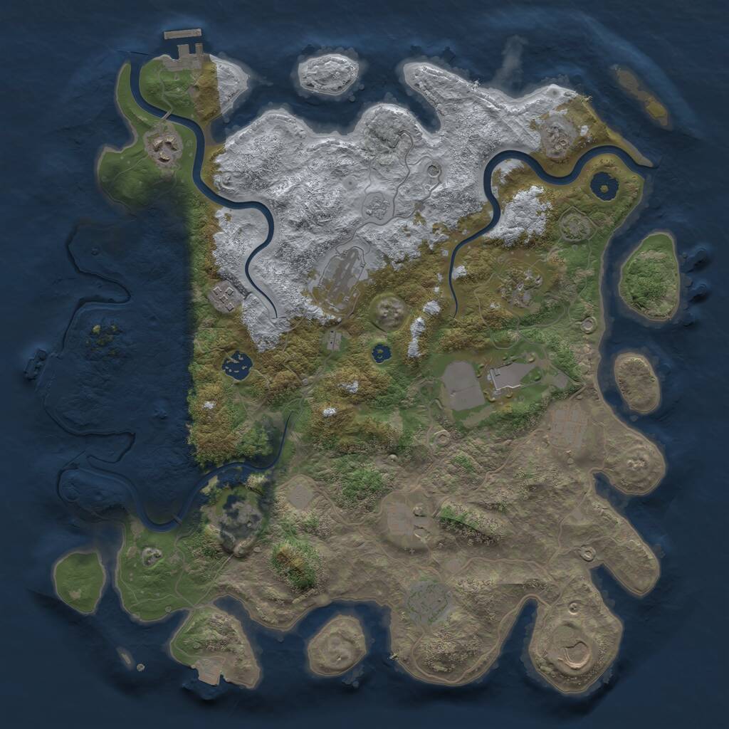 Rust Map: Procedural Map, Size: 3950, Seed: 797839, 17 Monuments