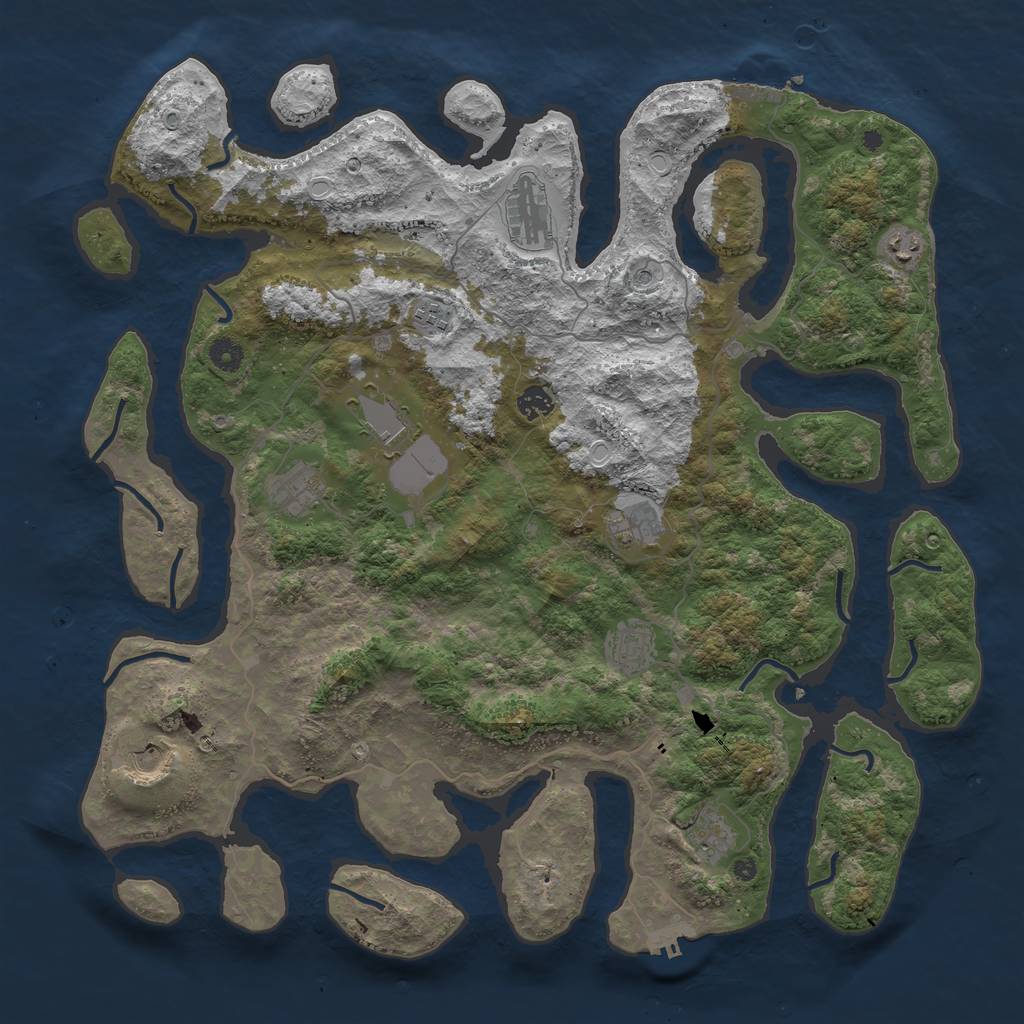 Rust Map: Procedural Map, Size: 4500, Seed: 2134151, 21 Monuments