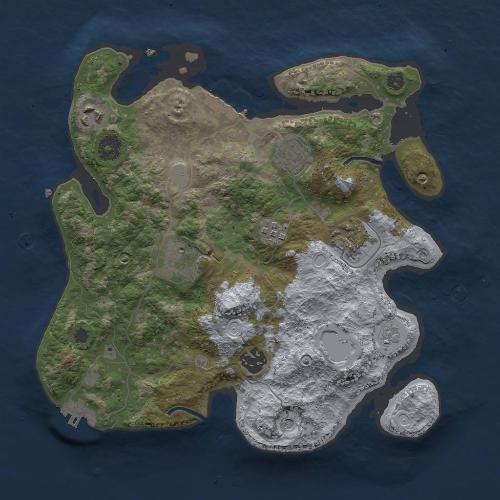 Rust Map: Procedural Map, Size: 3000, Seed: 1500, 13 Monuments