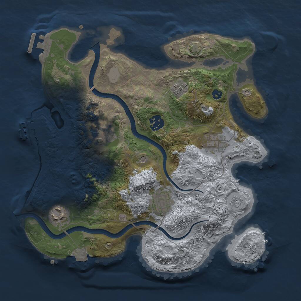 Rust Map: Procedural Map, Size: 3000, Seed: 1500, 12 Monuments