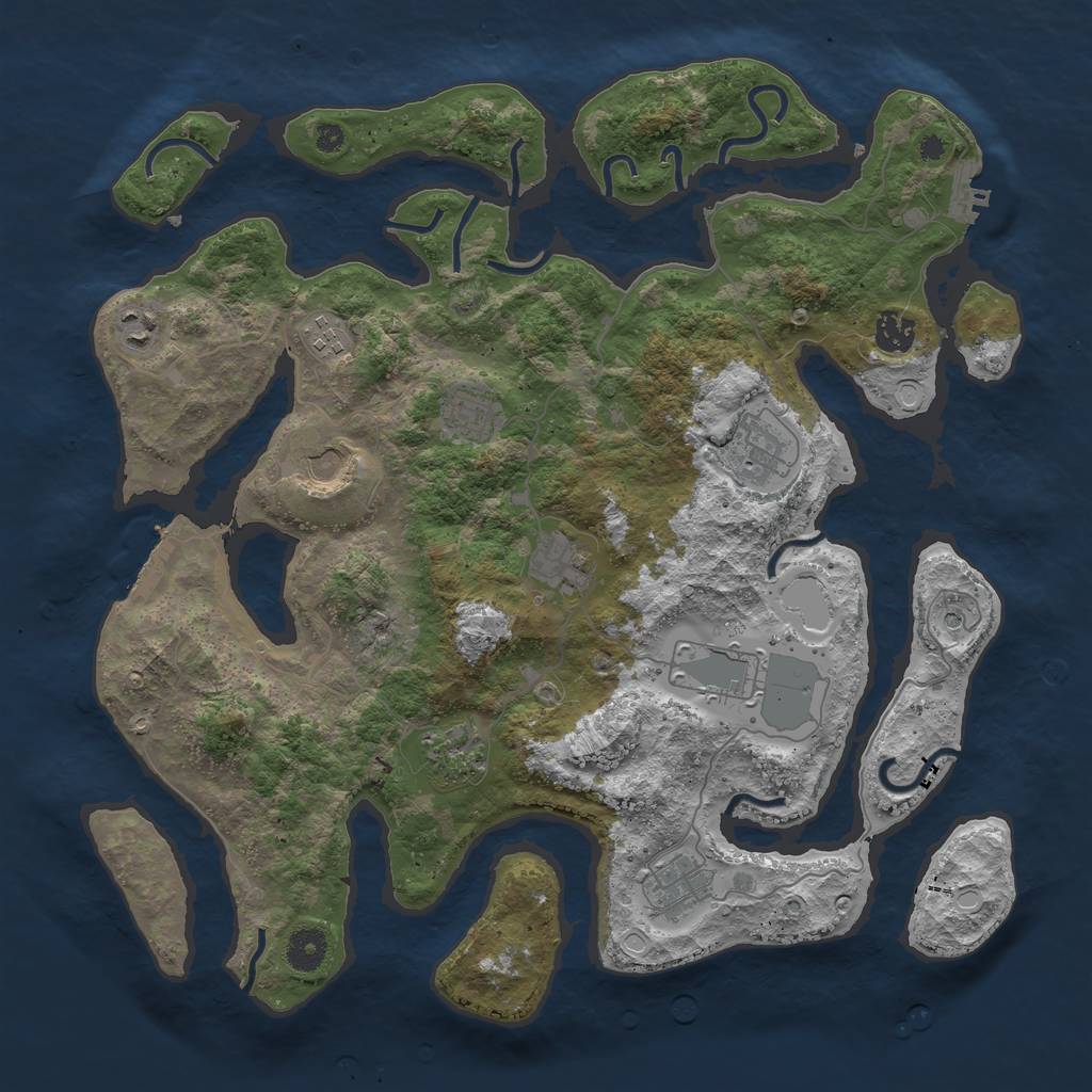 Rust Map: Procedural Map, Size: 3950, Seed: 714966, 21 Monuments