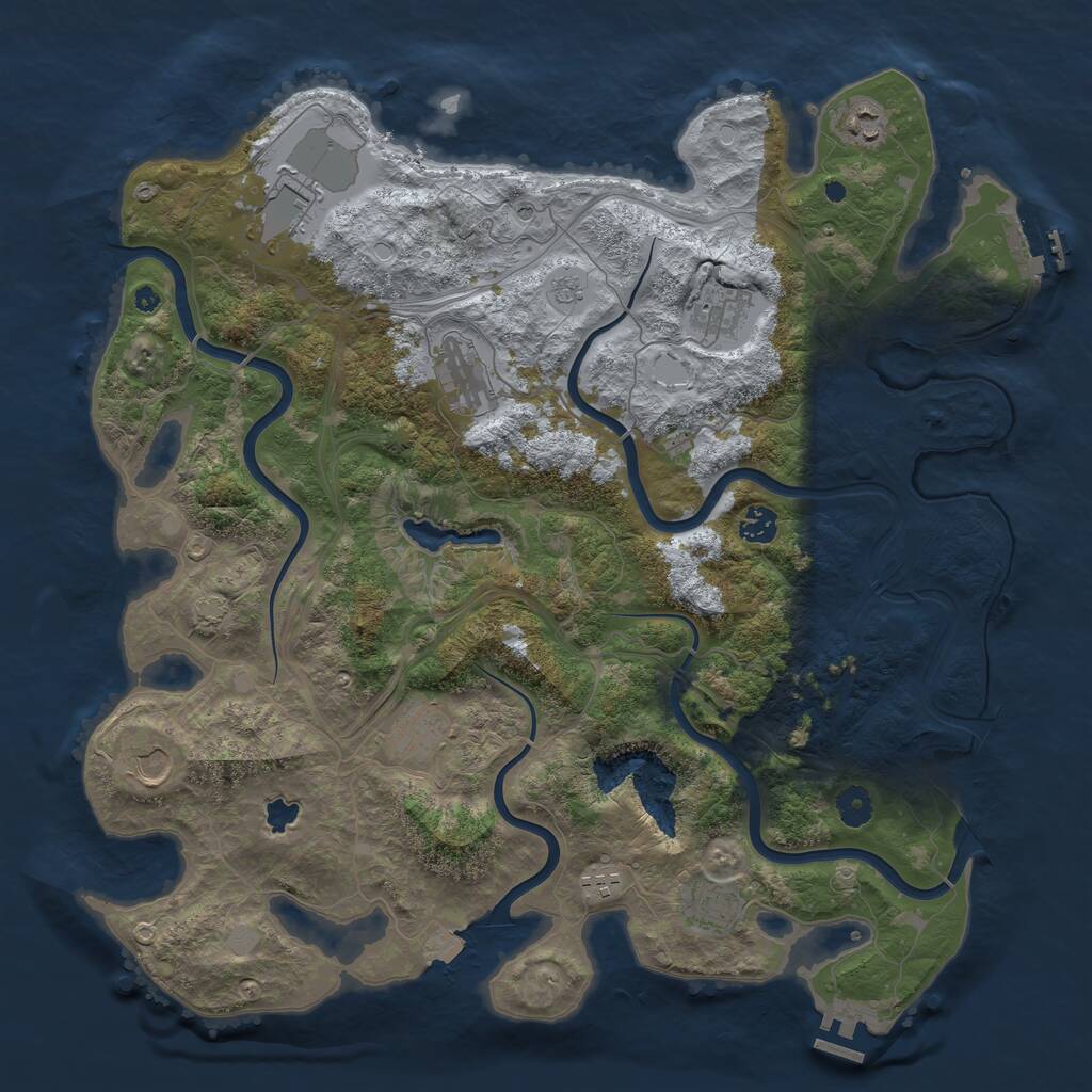 Rust Map: Procedural Map, Size: 4300, Seed: 585856296, 15 Monuments