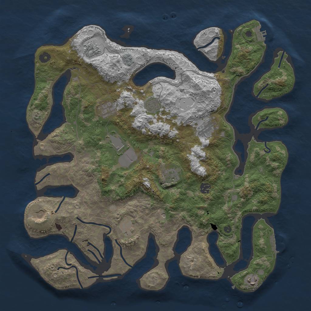 Rust Map: Procedural Map, Size: 4300, Seed: 585856296, 22 Monuments