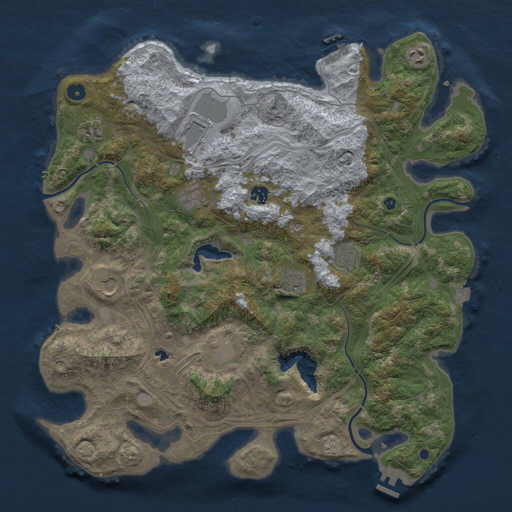 Rust Map: Procedural Map, Size: 4300, Seed: 585856296, 16 Monuments