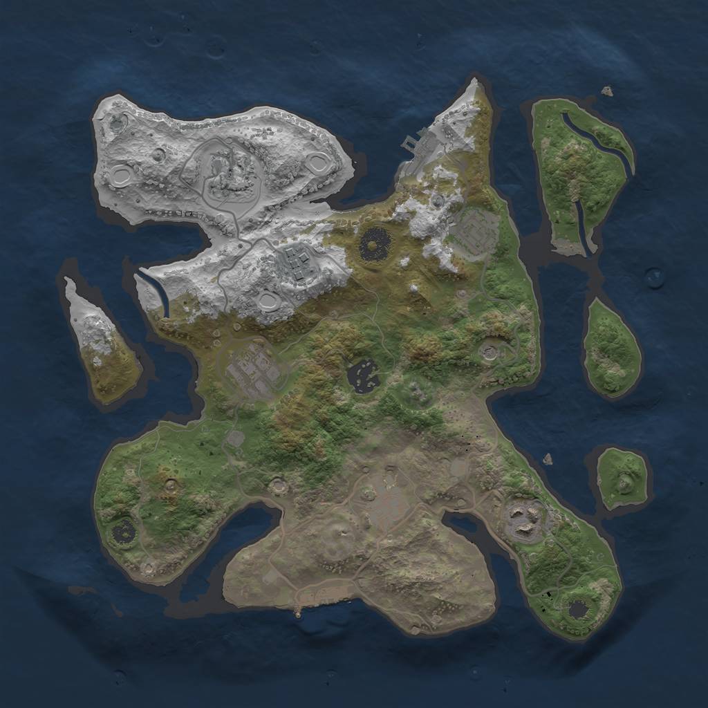 Rust Map: Procedural Map, Size: 3200, Seed: 1234545, 18 Monuments