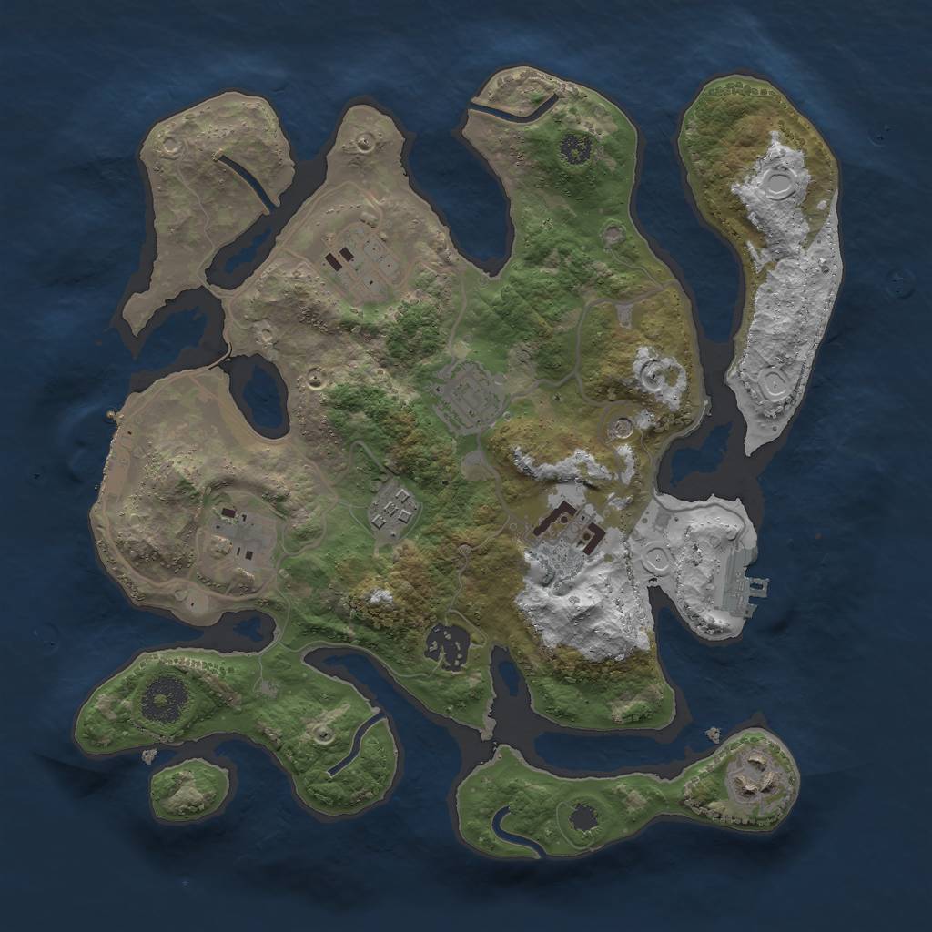 Rust Map: Procedural Map, Size: 3000, Seed: 1798759683, 18 Monuments