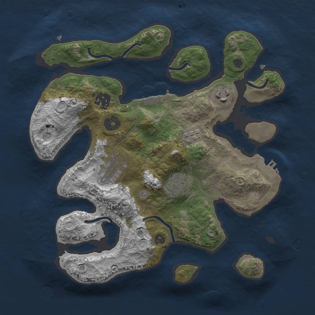 Rust Map: Procedural Map, Size: 3000, Seed: 1603219416, 16 Monuments