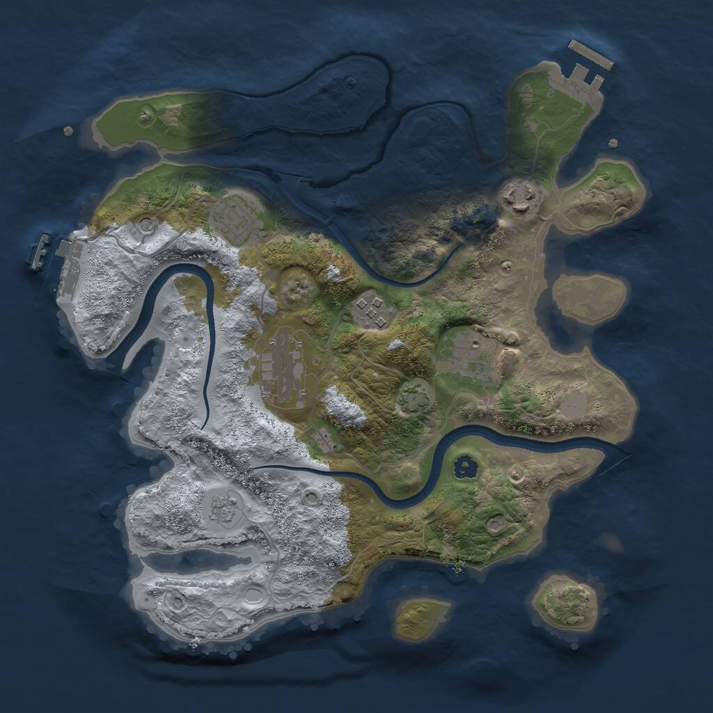 Rust Map: Procedural Map, Size: 3000, Seed: 1603219416, 11 Monuments
