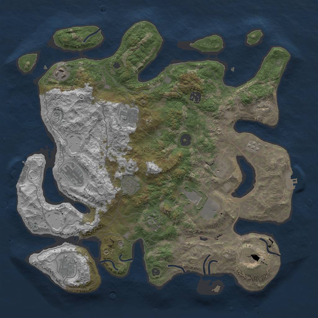 Rust Map: Procedural Map, Size: 4000, Seed: 116336137, 22 Monuments