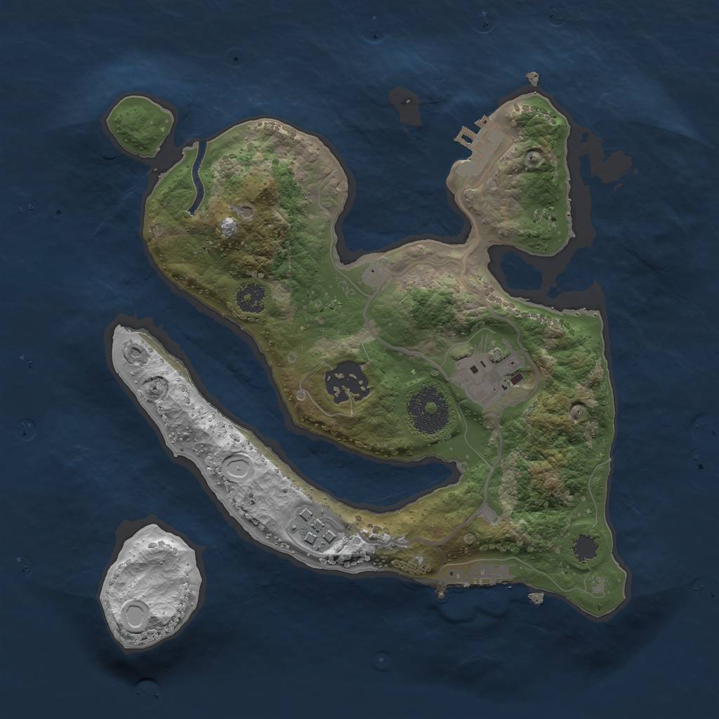 Rust Map: Procedural Map, Size: 2500, Seed: 101, 13 Monuments