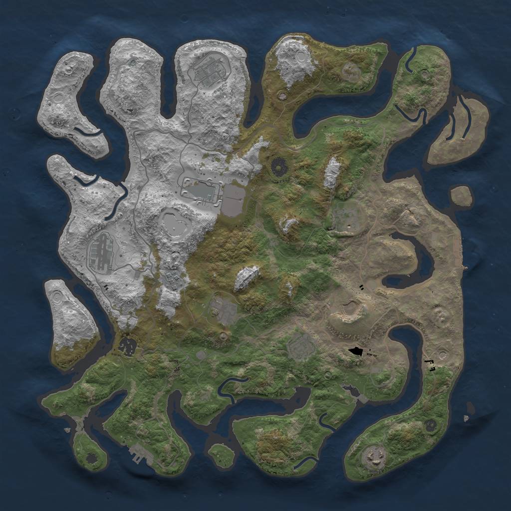 Rust Map: Procedural Map, Size: 4200, Seed: 743621, 21 Monuments