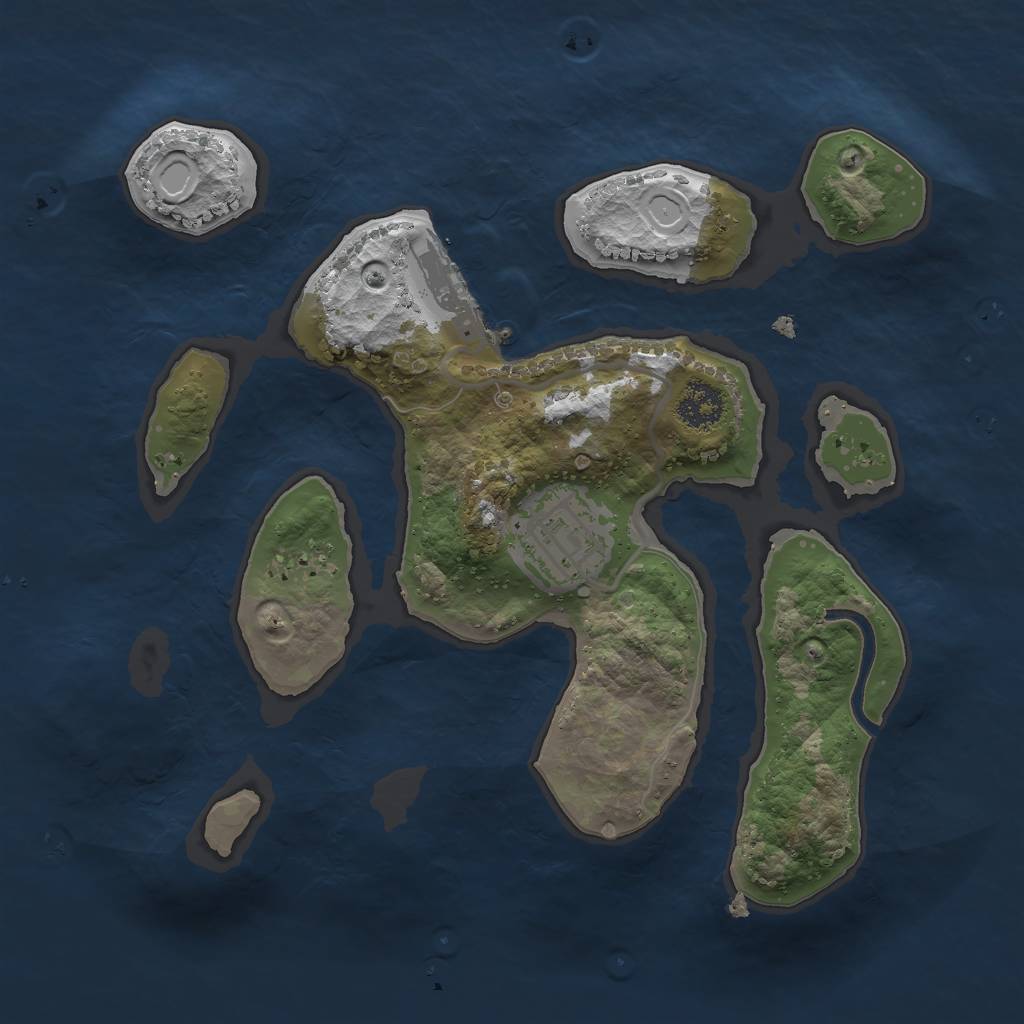 Rust Map: Procedural Map, Size: 2250, Seed: 15668, 10 Monuments