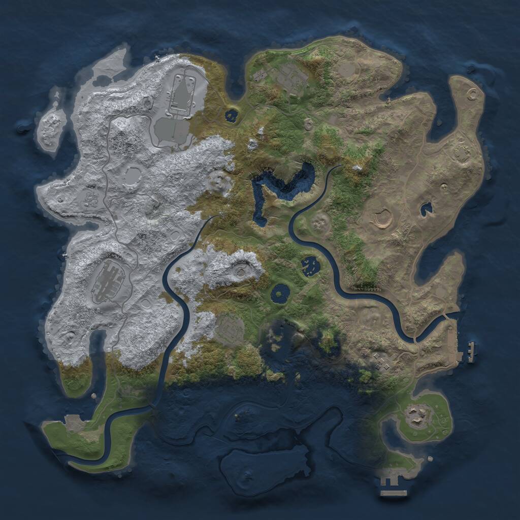 Rust Map: Procedural Map, Size: 4000, Seed: 87526, 15 Monuments