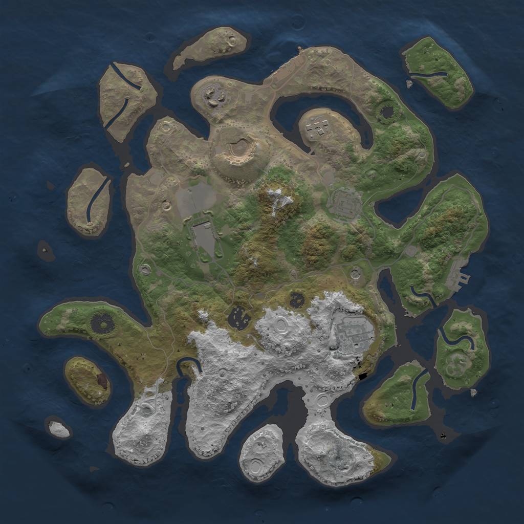 Rust Map: Procedural Map, Size: 3500, Seed: 2575, 18 Monuments