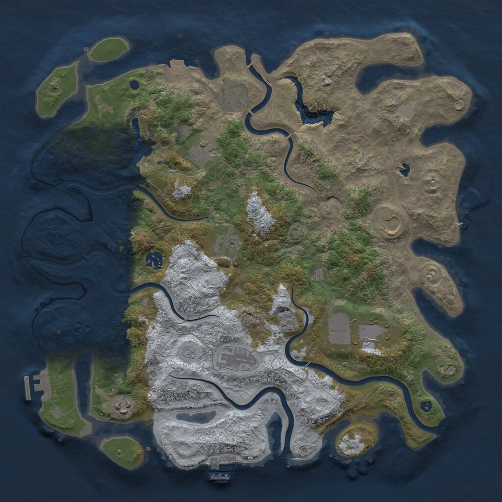 Rust Map: Procedural Map, Size: 4200, Seed: 487349, 15 Monuments