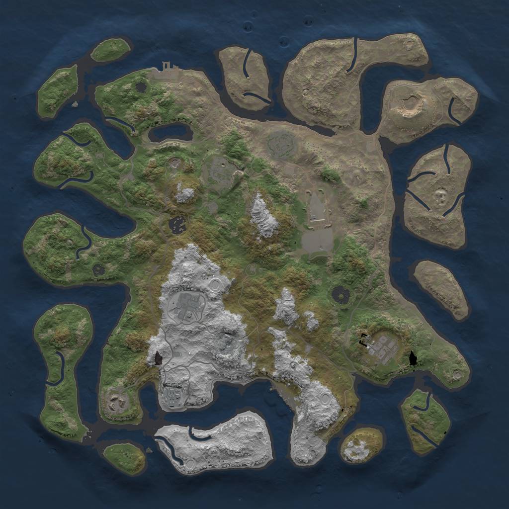 Rust Map: Procedural Map, Size: 4200, Seed: 487349, 20 Monuments