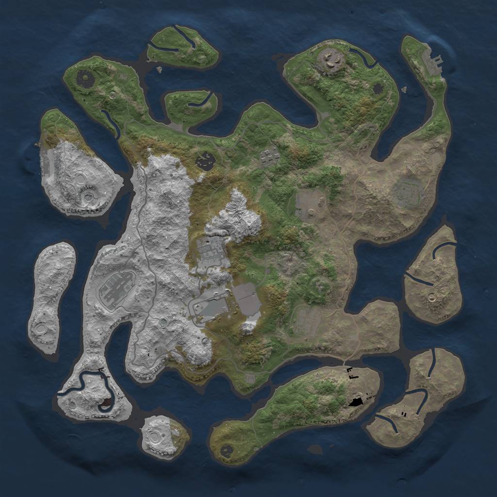 Rust Map: Procedural Map, Size: 4000, Seed: 491932, 20 Monuments