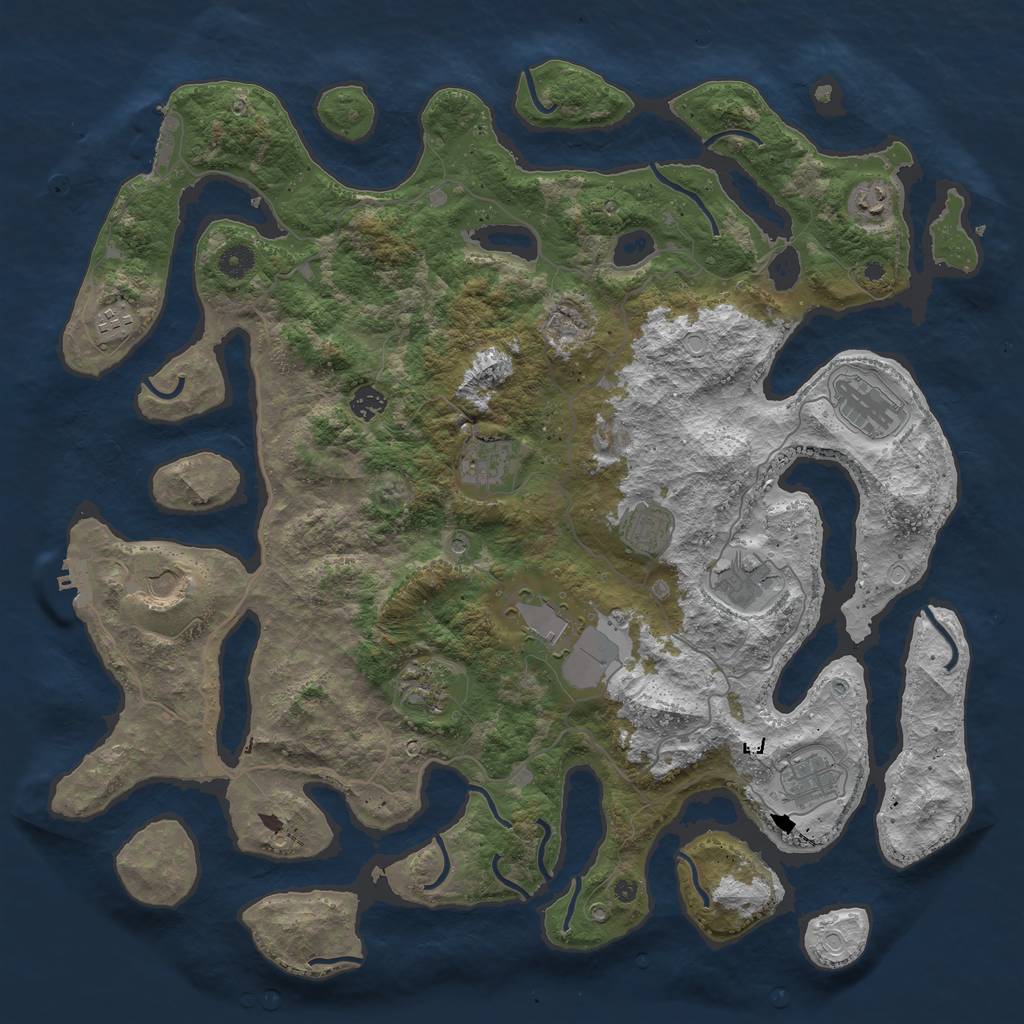 Rust Map: Procedural Map, Size: 4500, Seed: 65073, 22 Monuments