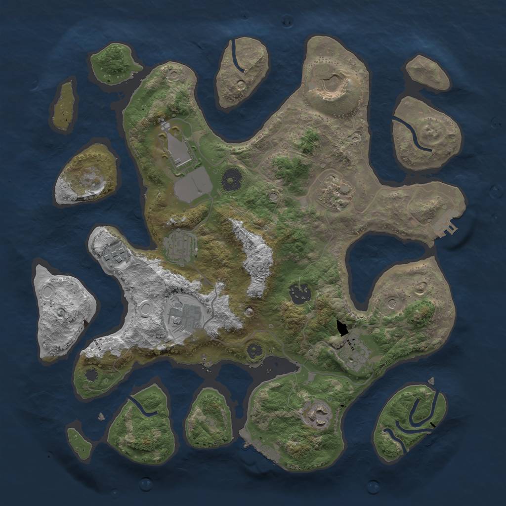 Rust Map: Procedural Map, Size: 3500, Seed: 610346, 20 Monuments