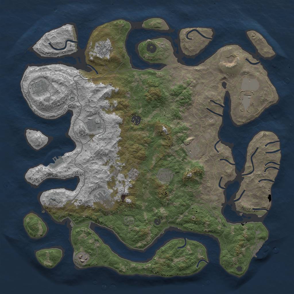 Rust Map: Procedural Map, Size: 4500, Seed: 7167618, 22 Monuments