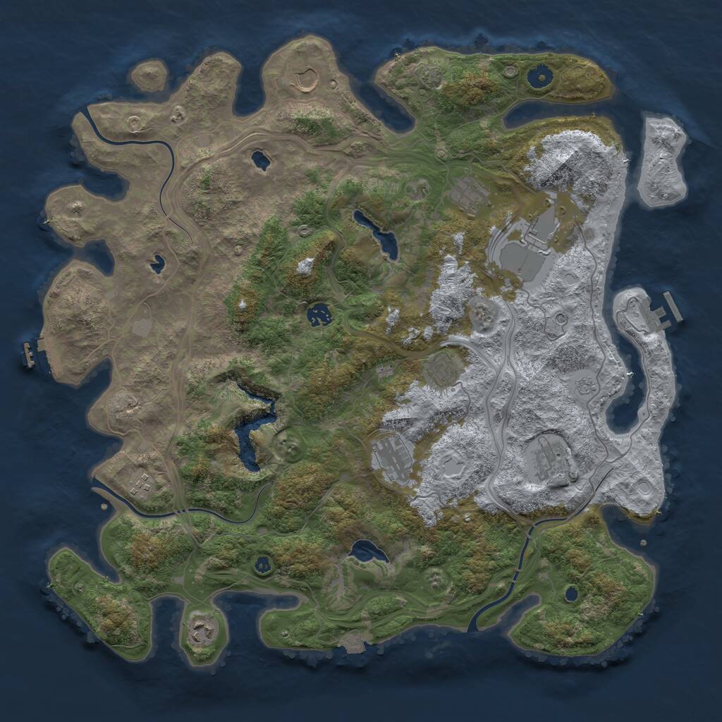 Rust Map: Procedural Map, Size: 4500, Seed: 14079, 15 Monuments