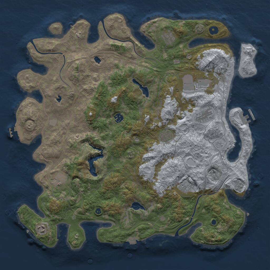 Rust Map: Procedural Map, Size: 4500, Seed: 14079, 15 Monuments