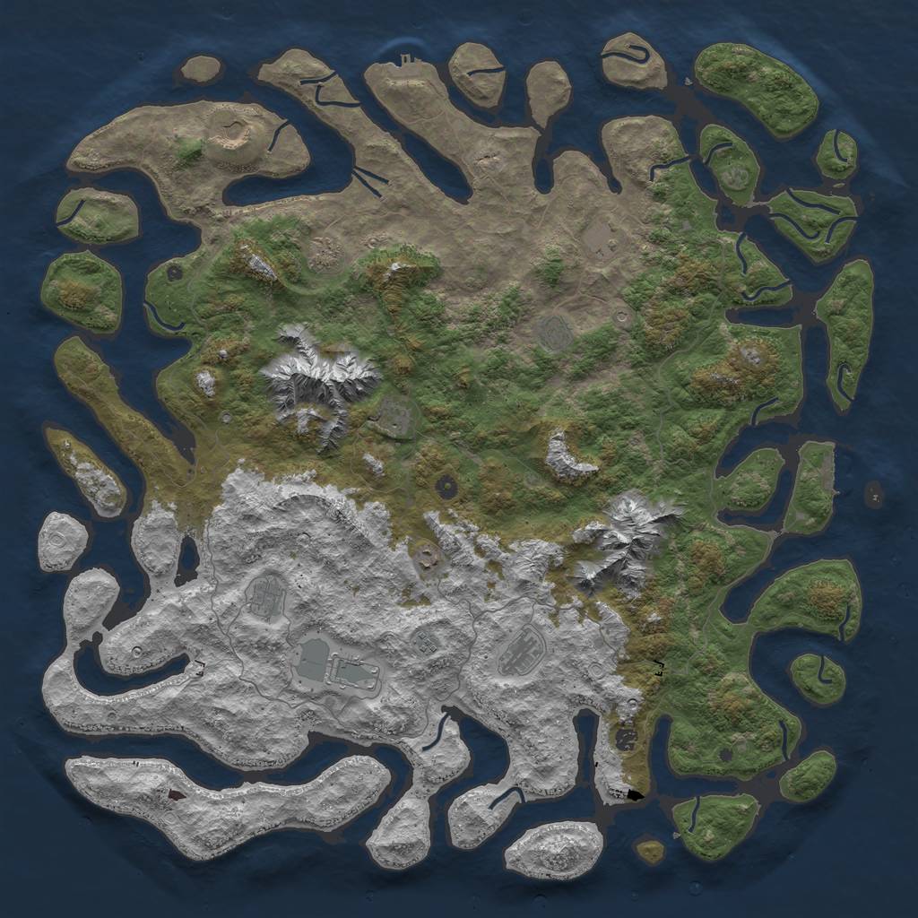 Rust Map: Procedural Map, Size: 6000, Seed: 60945923, 22 Monuments