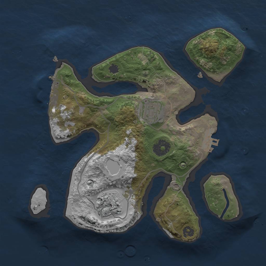 Rust Map: Procedural Map, Size: 2400, Seed: 6589, 12 Monuments