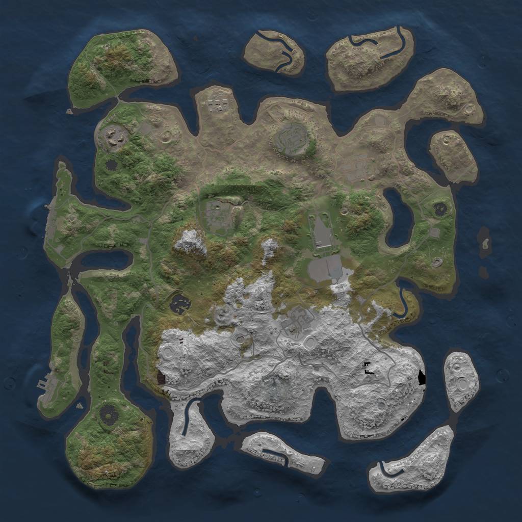 Rust Map: Procedural Map, Size: 4000, Seed: 97432, 19 Monuments