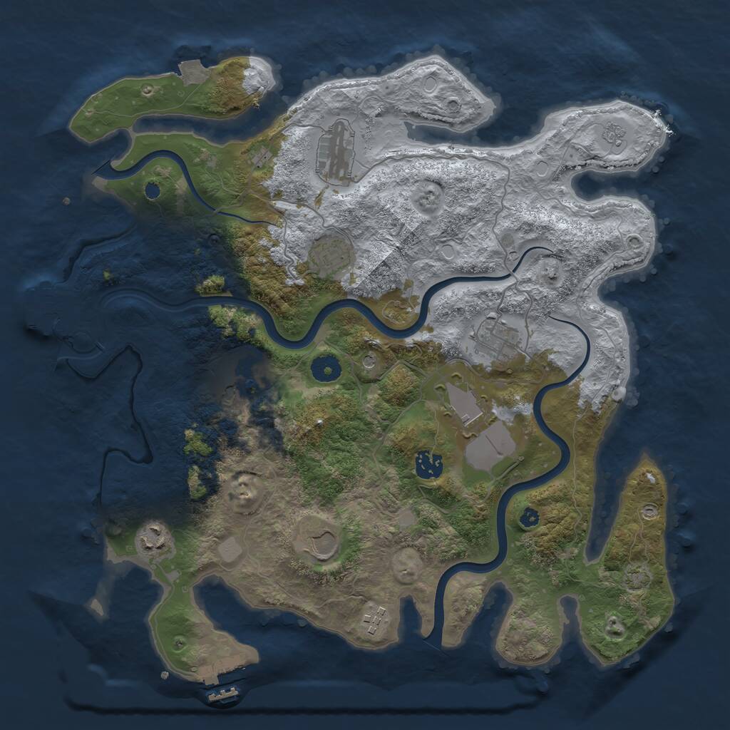 Rust Map: Procedural Map, Size: 3800, Seed: 24, 15 Monuments