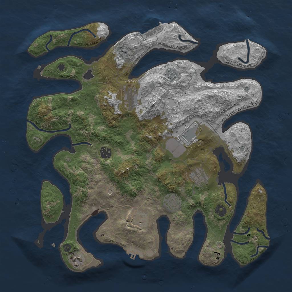 Rust Map: Procedural Map, Size: 3800, Seed: 24, 19 Monuments