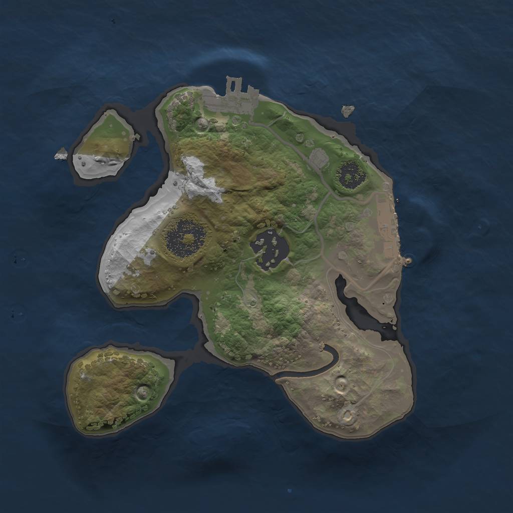 Rust Map: Procedural Map, Size: 2000, Seed: 654321, 10 Monuments