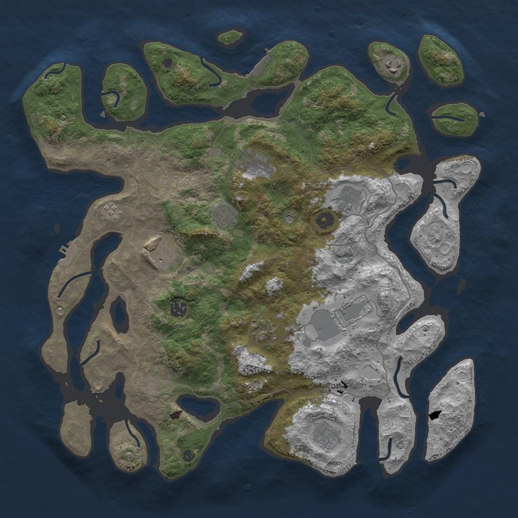 Rust Map: Procedural Map, Size: 4500, Seed: 802507020, 21 Monuments