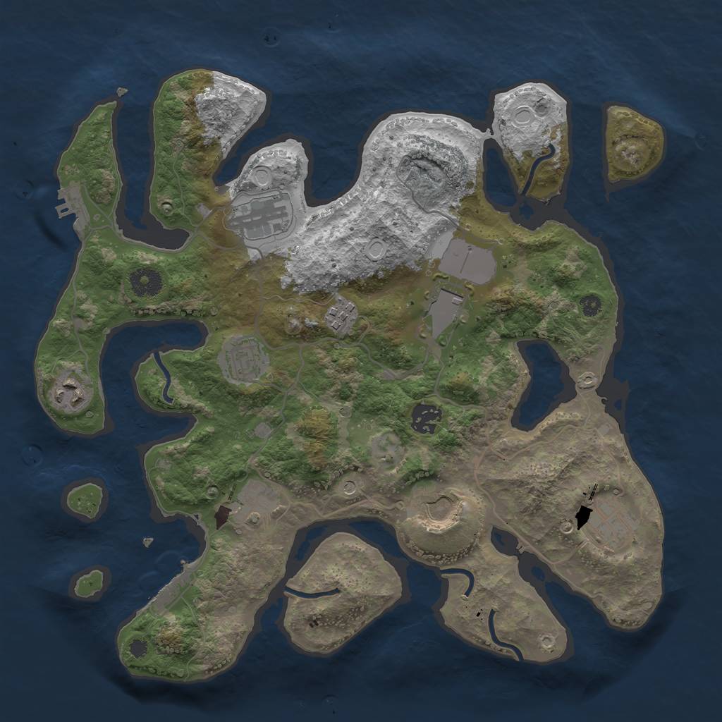 Rust Map: Procedural Map, Size: 3500, Seed: 7282, 20 Monuments