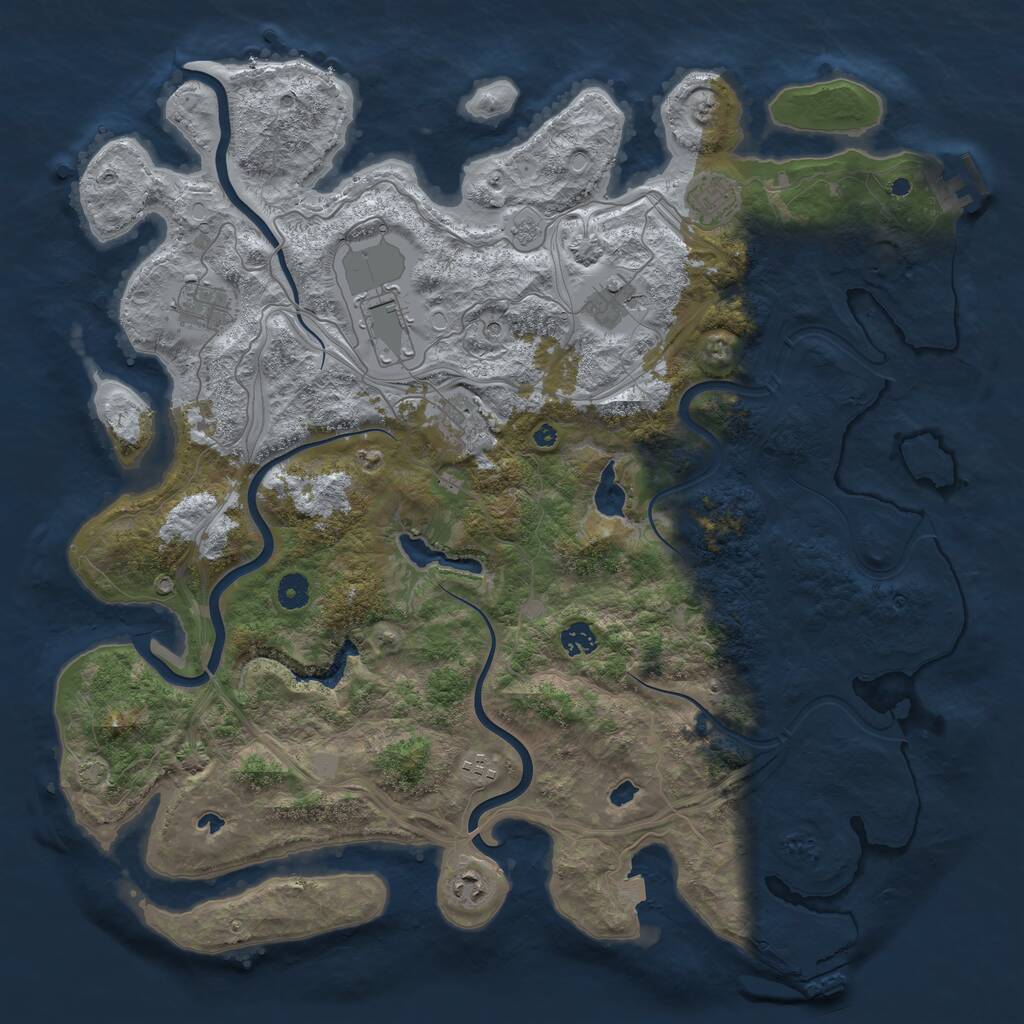 Rust Map: Procedural Map, Size: 4500, Seed: 48, 14 Monuments