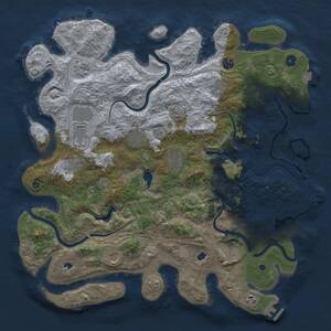 Thumbnail Rust Map: Procedural Map, Size: 4500, Seed: 48, 17 Monuments