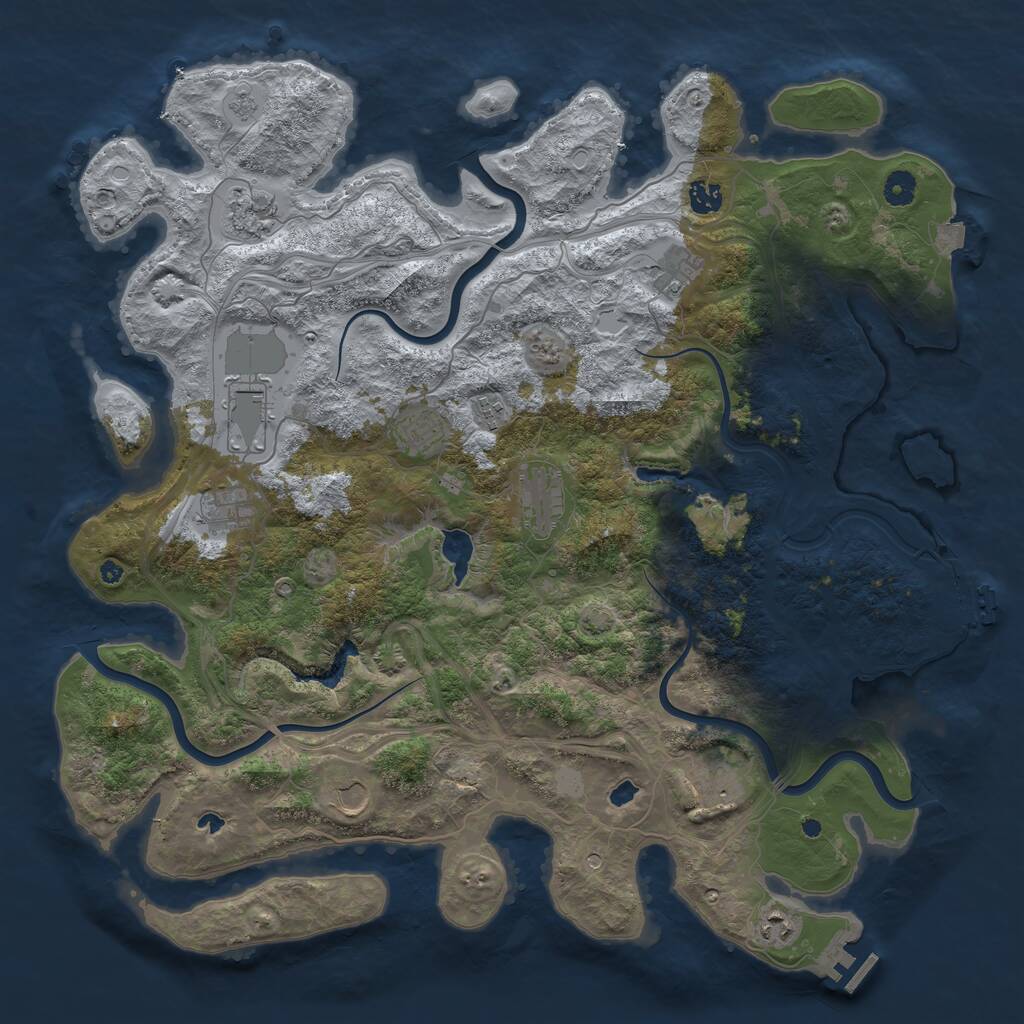 Rust Map: Procedural Map, Size: 4500, Seed: 48, 17 Monuments