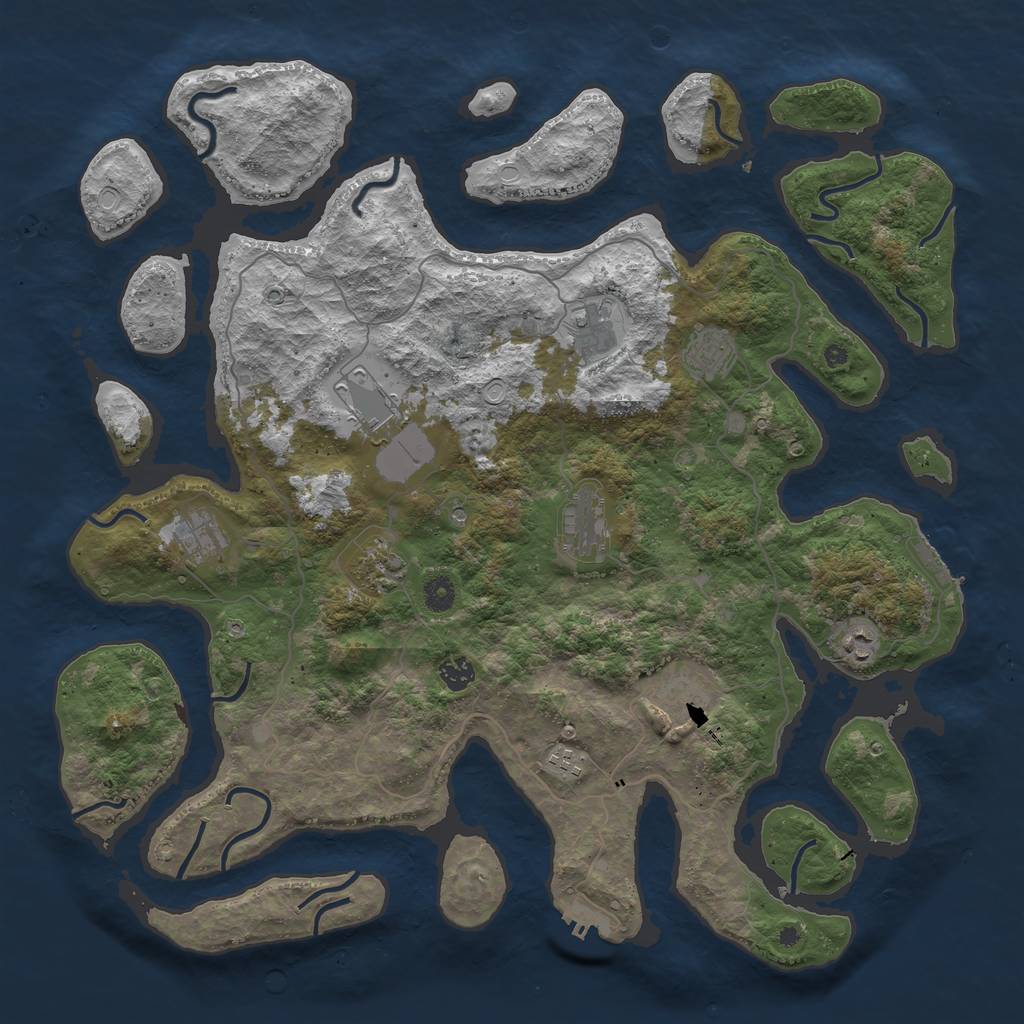 Rust Map: Procedural Map, Size: 4500, Seed: 48, 21 Monuments
