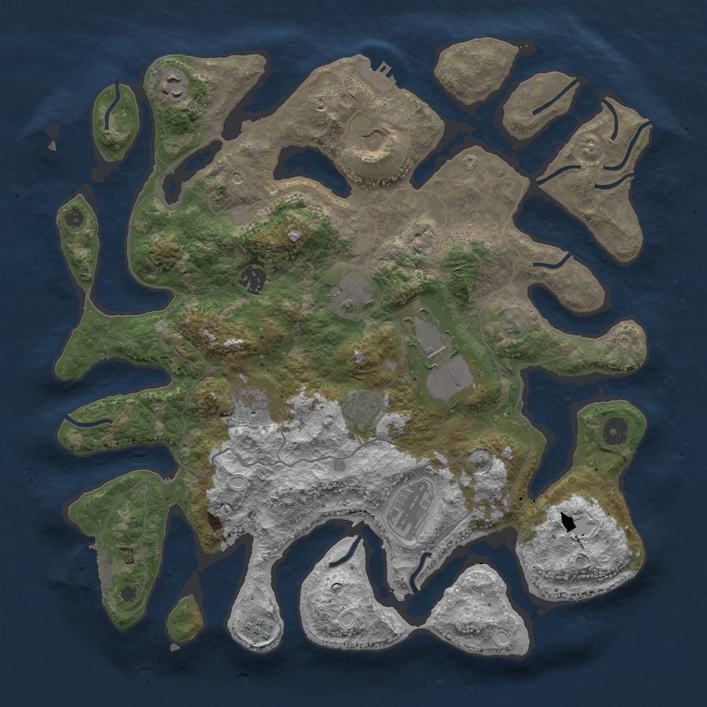 Rust Map: Procedural Map, Size: 4000, Seed: 51544, 20 Monuments