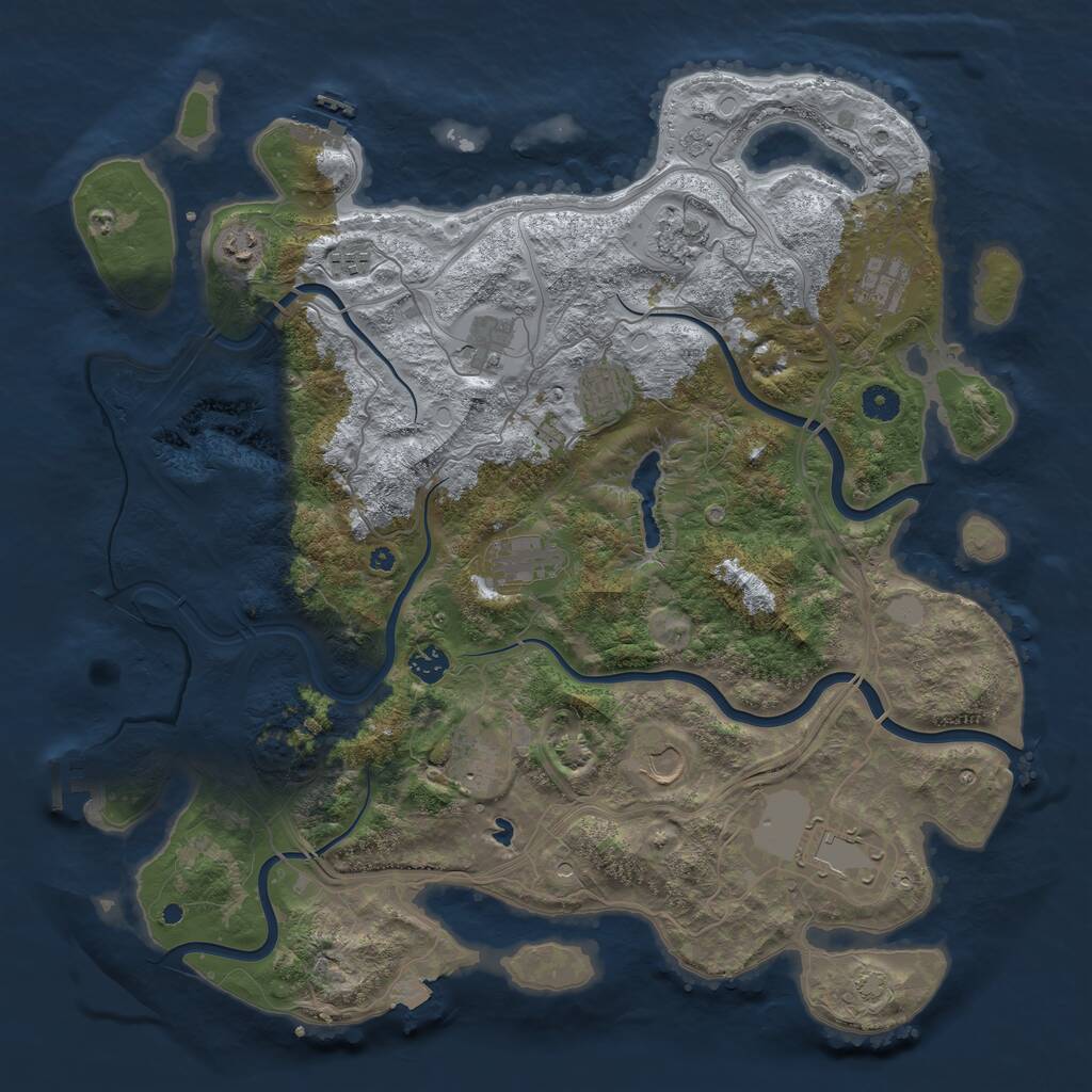 Rust Map: Procedural Map, Size: 4400, Seed: 5, 17 Monuments