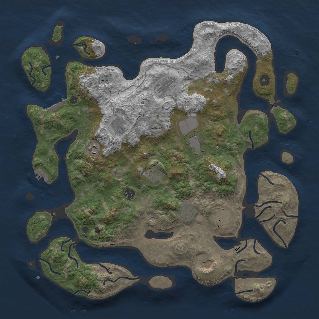 Rust Map: Procedural Map, Size: 4400, Seed: 5, 21 Monuments