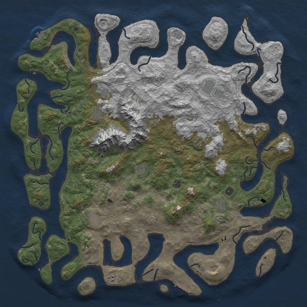 Rust Map: Procedural Map, Size: 6000, Seed: 145612, 22 Monuments