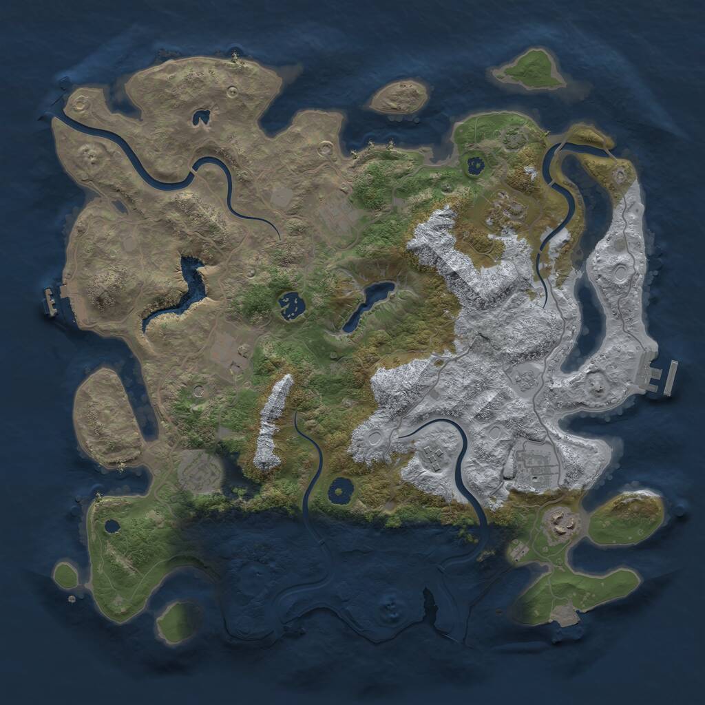 Rust Map: Procedural Map, Size: 4000, Seed: 143564626, 14 Monuments