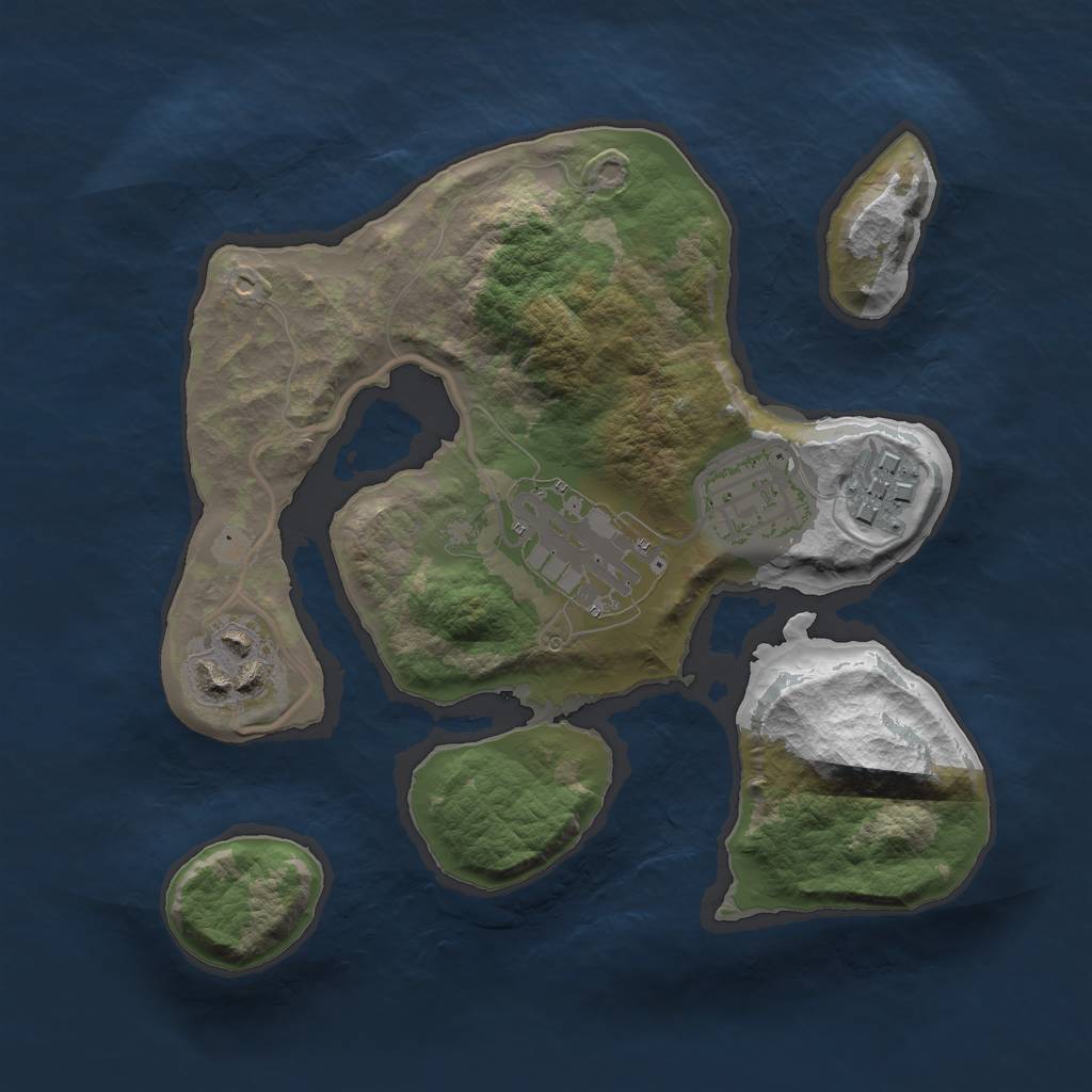 Rust Map: Barren, Size: 2200, Seed: 230279820, 6 Monuments