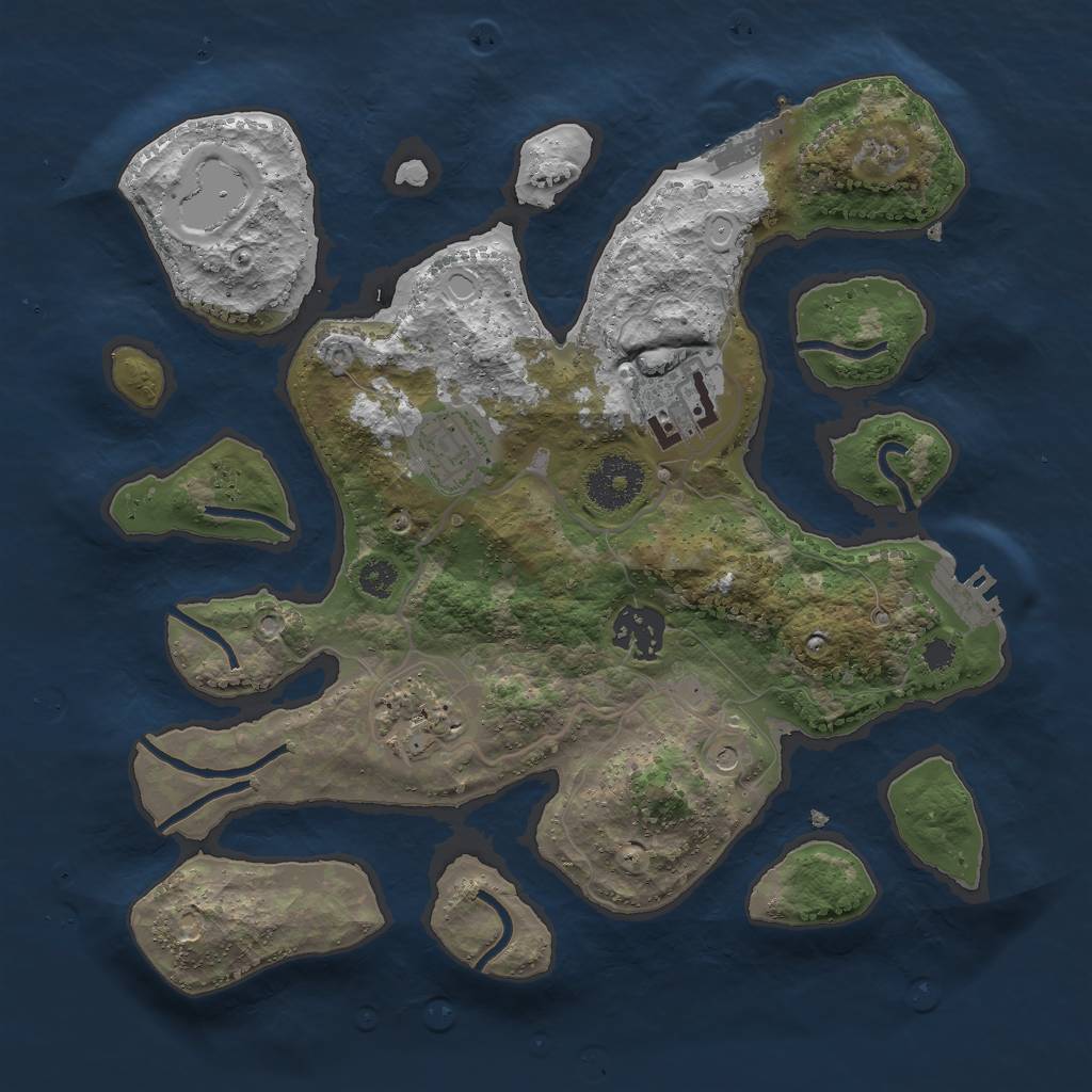 Rust Map: Procedural Map, Size: 3000, Seed: 1548077667, 15 Monuments